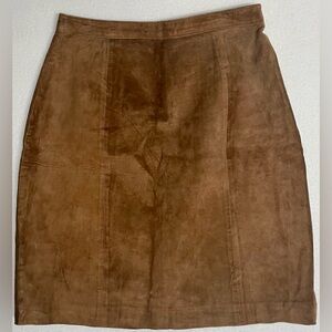 Gitano 100% Leather Chestnut Brown Skirt Women’s Size 11/12 Lining 100% Nylon